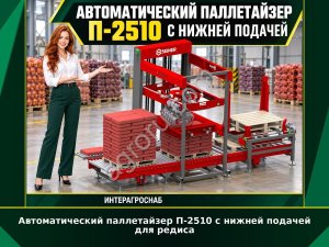 Автоматический паллетайзер П-2510 с нижней подачей для редиса