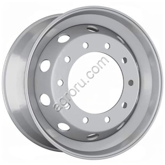 Диск колесный 8.5*24 ET180 10*335 D281 16мм (уп) JST Грузовой автомобиль серебрый КД (без камерный) с вент., (арт.: БП-00002942)