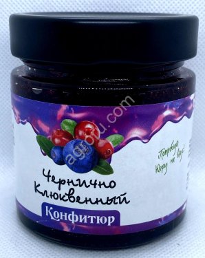 Конфитюр из дикорастущей лесной черники и клюквы / ДАРЫ-ЮГРЫ-ХМАО / 200 гр