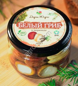 Маринованные белые грибы боровики / ДАРЫ-ЮГРЫ-ХМАО / 100 гр