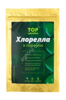 Хлорелла, порошок Organic, TOP-chlorella, 100 гр