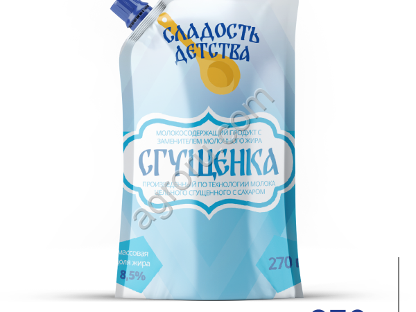 Сгущенка с сахаром ТУ 4,2% 270г ТМ Сладость детства