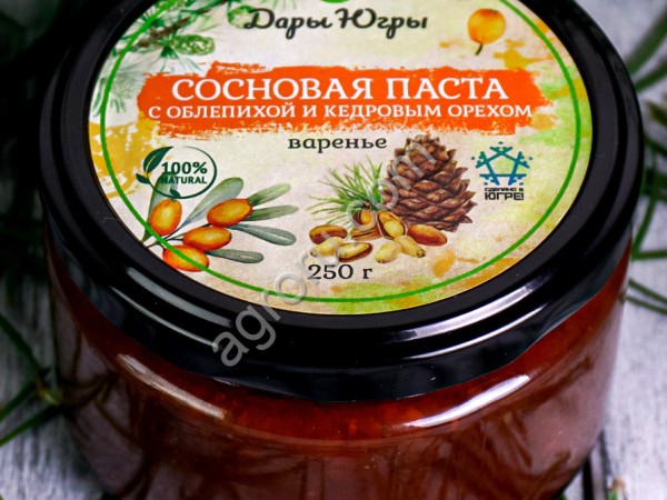 Сосновая паста из молодых сосновых шишек с лесной облепихой и кедровым орехом / ДАРЫ-ЮГРЫ-ХМАО / 250
