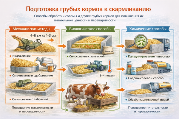 Подготовка грубых кормов к скармливанию