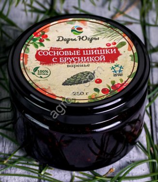 Молодые сосновые шишки с лесной брусникой / ДАРЫ-ЮГРЫ-ХМАО / 250 гр