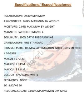 Тростниковый сахар высший сорт icumsa 45