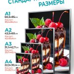 Световой короб для рекламы формат А1, А2, А3, А4