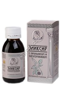 Эликсир Пчелатея с прополисом и элеутерококком, на пчелином подморе.