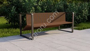 Городская скамейка три-в-одном ТРИО, модульная мебель NEOMAF