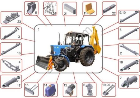 Запчасти к экскаваторам ЭО-2621,  ЭО-2626 на базе тракторов МТЗ, ЮМЗ