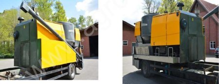 Мобильный комбикормовый завод Buschhoff TOURMIX 01 установлен на транспртной раме.