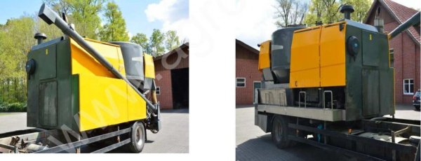 Мобильный комбикормовый завод Buschhoff TOURMIX 01 установлен на транспртной раме.