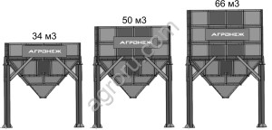 Бункер накопитель для зерна проездной V34 м3