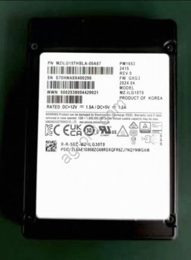 SSD Samsung PM1653 MZ-ILG15T0, SAS 15,36 ТБ