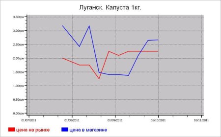 Украина: овощные цены Луганска