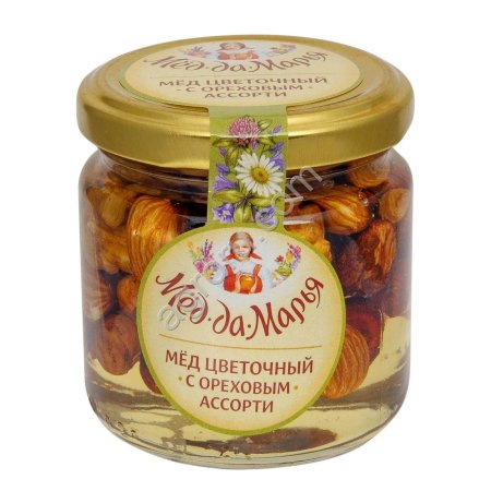 Мёд-да-Марья Цветочный (жидкий) с Ореховым ассорти