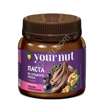 Паста из грецкого ореха с какао со вкусом черной смородины