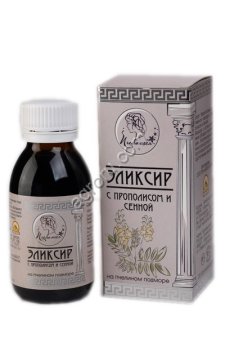 Эликсир Пчелатея с прополисом и сенной, на пчелином подморе.