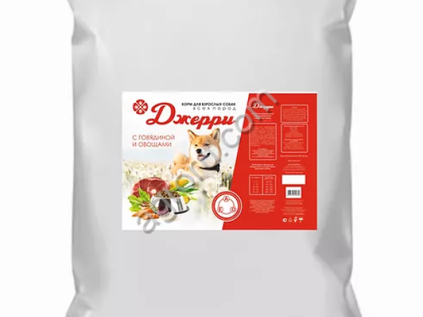ДЖЕРРИ Полнорационные сухие корма для собак всех пород , 10 кг