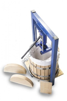 Пресс ручной гидравлический на 25 л. с дубовой корзиной для соков и вина.