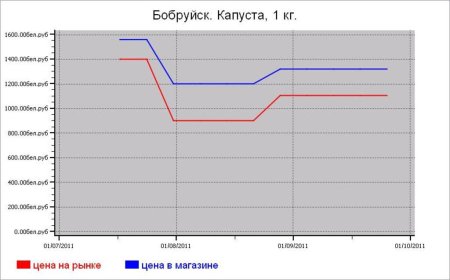 Беларусь: овощные цены Бобруйска