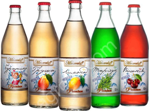 Лимонады «Минералов»Буратино, Вишня, Груша, Тархун, Лимонад Стекло 0,5 л.
