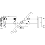 Ось 12т 2040мм с АБС (круглая балка Ф127) HJ Bridge HJS12Z023S2040N230