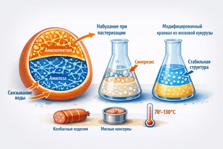 Модифицированные крахмалы из восковой кукурузы: свойства и применение