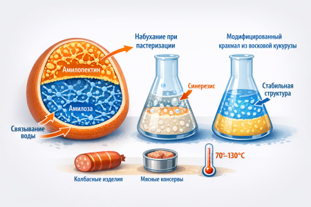 Модифицированные крахмалы из восковой кукурузы: свойства и применение
