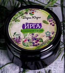Ирга лесная в сосновом сиропе из молодых сосновых шишек / ДАРЫ-ЮГРЫ-ХМАО / 250 гр