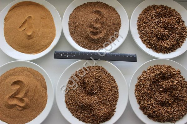 Дpoблeннaя cкopлупa абрикосoвой кoсточки (абразив)