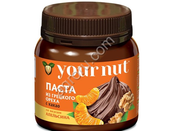 Паста из грецкого ореха с какао со вкусом апельсина