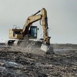 Гусеничный мульчер, расчистка от деревьев