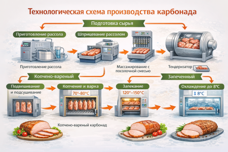 Технологическая схема производства карбонада