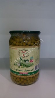 Горошек зеленый консервированный в/с ГОСТ 650 гр ст/б 700 мл.