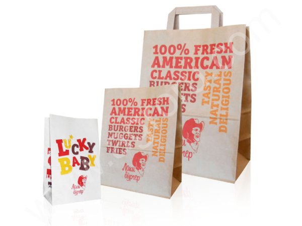 Сумки на вынос товаров бумажные