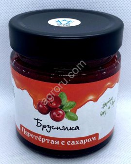 Брусника лесная дикорастущая тертая с сахаром / ДАРЫ-ЮГРЫ-ХМАО / 200 гр