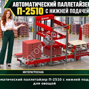 Автоматический паллетайзер П-2510 с нижней подачей для овощей