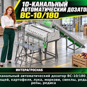 10-канальный автоматический дозатор ВС-10/180 для овощей, картофеля, лука, моркови, свеклы, редьки, репы, редиса