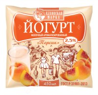Йогурт персик 2, 5% 450г