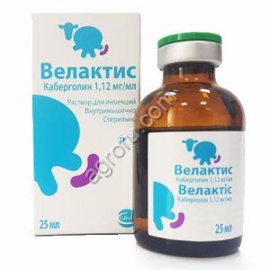 Велактис / содержит 1,12 мг каберголина,/ 25мл