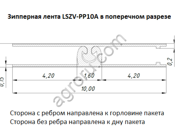Зип лента (зип лок) серии PP10A