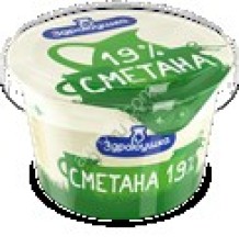 Сметана Здравушка 19% пл-ст 180г