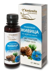 Живица кедровая на льняном масле с чагой, бут., 100мл,
