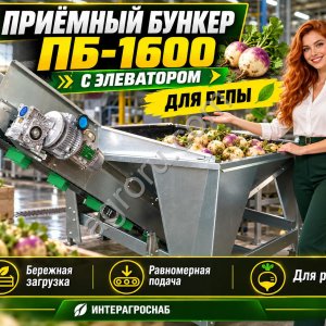 Приёмный бункер ПБ-1600 с элеватором для репы
