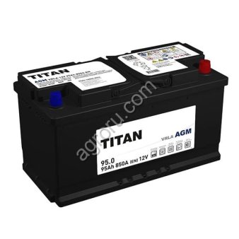 Аккумулятор АКБ-6СТ-95 (850A) о/п Titan AGM Н.Новгород  353x175x190 (не обслуж), (арт.: 4610082702141)