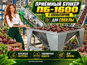 Приёмный бункер ПБ-1600 с элеватором для свеклы