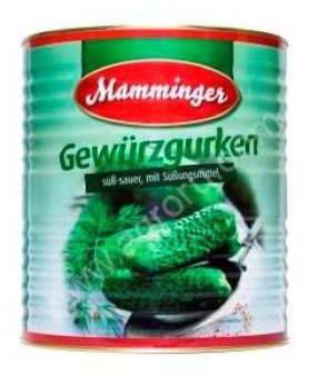 Огурцы цельные, консервированные, в рассоле с добавлением уксуса