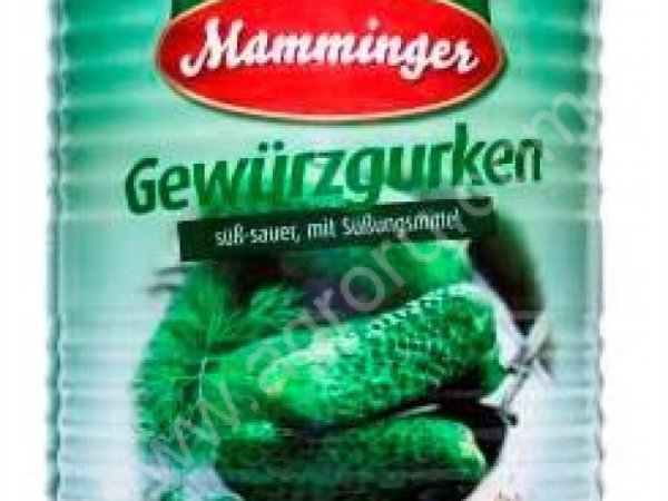 Огурцы цельные, консервированные, в рассоле с добавлением уксуса