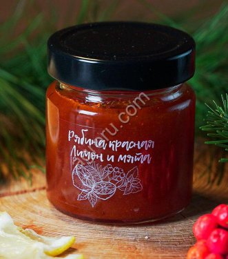 Джем - рябина красная, лимон и мята / ДАРЫ-ЮГРЫ-ХМАО / 200 гр